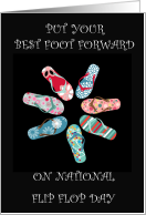 National Flip Flop Day June Multi Colored Flip Flops card
