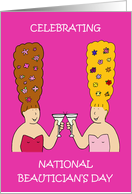 National Beautician’s Day June 26th Cartoon Ladies with Cocktails card