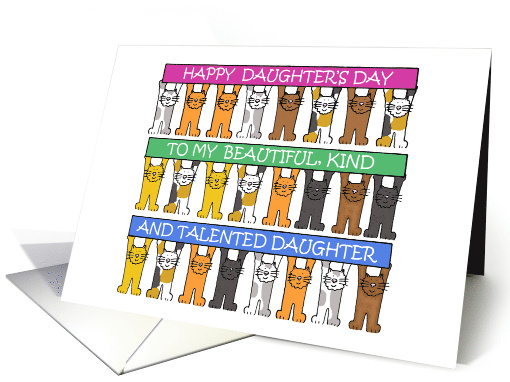 Happy Daughter's Day August 11th Cute Cartoon Cats card (1531210)
