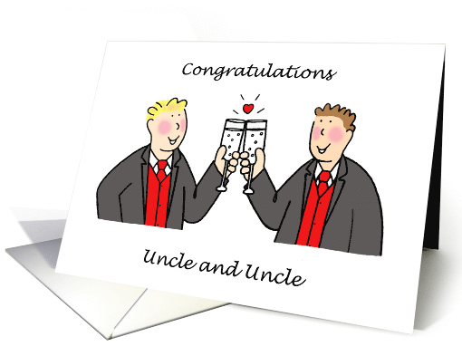 Gay Uncle Wedding Congratulations Two Grooms Congratulations card