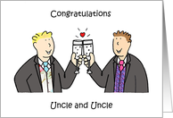 Gay Uncle Wedding Congratulations Two Grooms Congratulations card