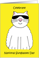 National Sunglasses Day June 27th Cartoon Cat in Shades card