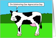Cow Appreciation Day July 14th Cartoon Talking Cow in a Field card