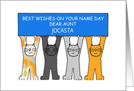 Best Wishes On Name Day Aunt to Personalize Any Name Cute Cats card