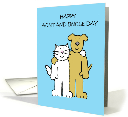 Uncle and Aunt Day July 26th Cute Cartoon Cat and Dog card (1533376)