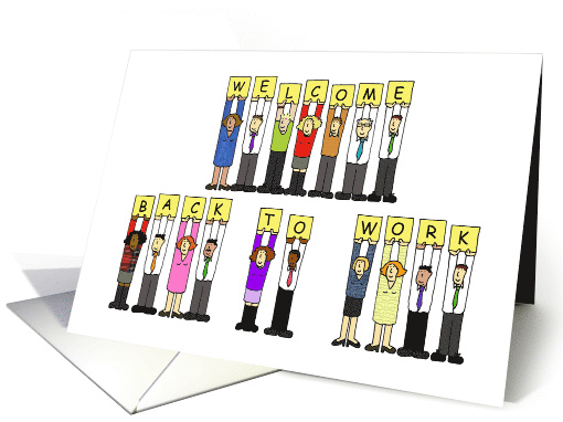 Welcome Back To Work Cartoon Group of People card (1533498)