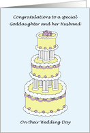 Goddaughter and Husband on Wedding Day Stylish Cake card