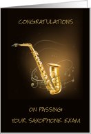 Congratulations on Passing Saxophone Exam, Instrument and Music. card