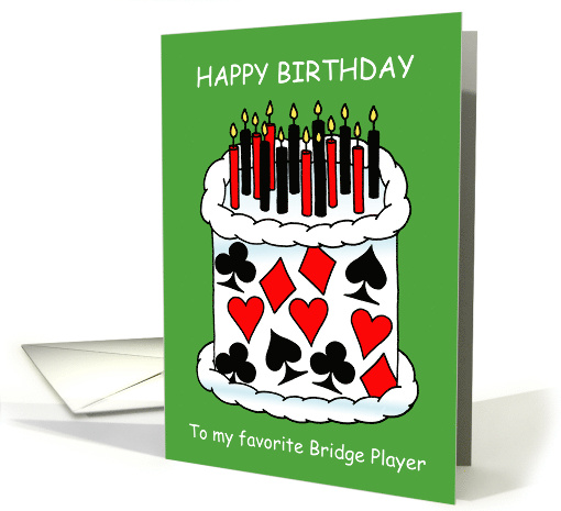 Happy Birthday Bridge Player Cartoon Cake Decorated with... (1534278)