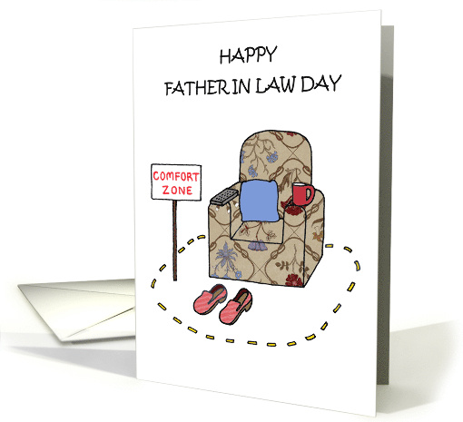 Happy Father in Law Day Cartoon Armchair Comfort Zone card (1535022)