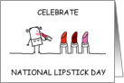 National Lipstick Day, July 29th, Cartoon Fun. card