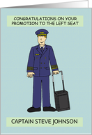 Congratulations Promotion to Left Seat Airline Pilot to Personalize card