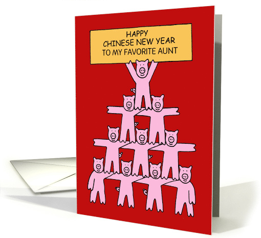 Happy Chinese New Year to Customize Any Name Cartoon Piglets card