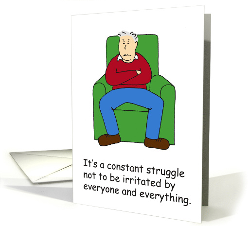 National Senior Citizen Day August 21st Grumpy Older Man Cartoon card
