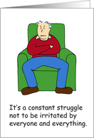 National Senior Citizen Day August 21st Grumpy Older Man Cartoon card