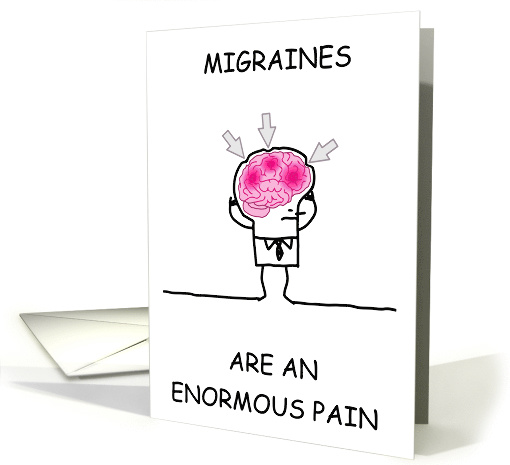 Migraine Speedy Recovery Cartoon Person with Head Pain card (1538824)
