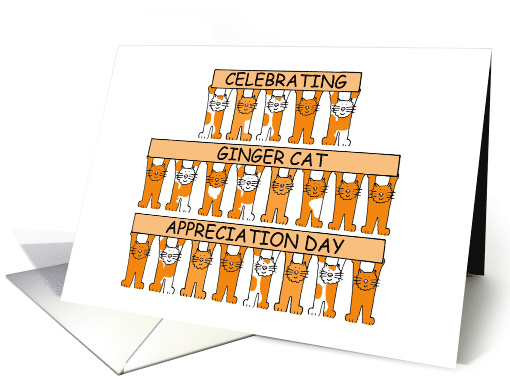 Ginger Cat Appreciation Day September 1st Cartoon Cats card (1539306)