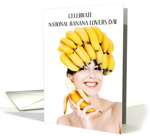 National Banana Lovers Day August 27th Bunch of Bananas Hat card