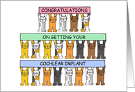 Congratulations On Getting a Cochlear Implant Cute Cartoon Cats card