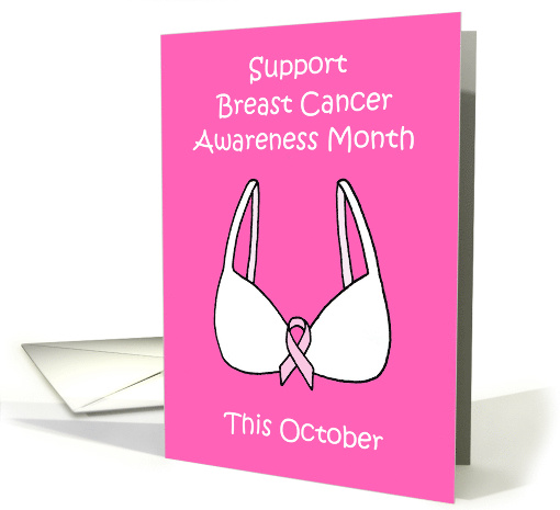 Breast Cancer Awareness Month October Cartoon Bra card (1539976)