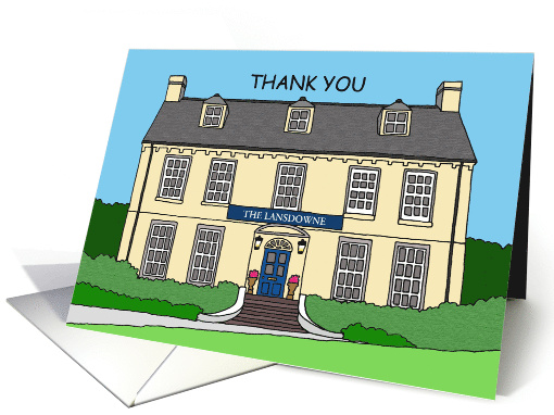 Thank You to Hotel to Customize with any Name Blank Inside card