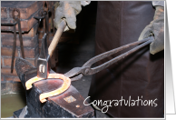 Congratulations on Becoming a Licensed Farrier Horseshoe and Anvil card