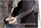 Congratulations on Becoming a Licensed Farrier Horseshoe and Anvil card