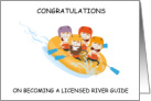 Congratulations On Becoming Licensed River Rafting Guide Cartoon card