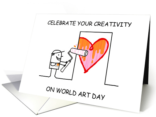 World Art Day April 15th Cartoon Artist card (1543010)