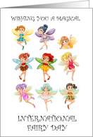 International Fairy Day June 24th Illustration of a Group of Fairies card