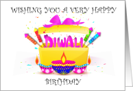 Happy Birthday on Diwali, Firework Fun. card