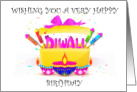 Happy Birthday on Diwali, Firework Fun. card