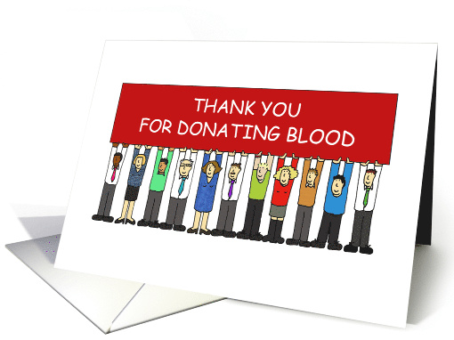 Thank You for Donating Blood Cartoon Group of People card (1549416)