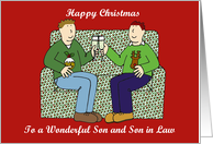 Happy Christmas to Wonderful Son and Son in Law card