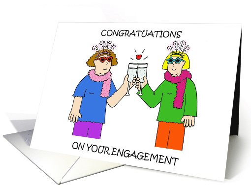 Lesbian Funky Ladies Congratulations on Your Engagement card (1552482)