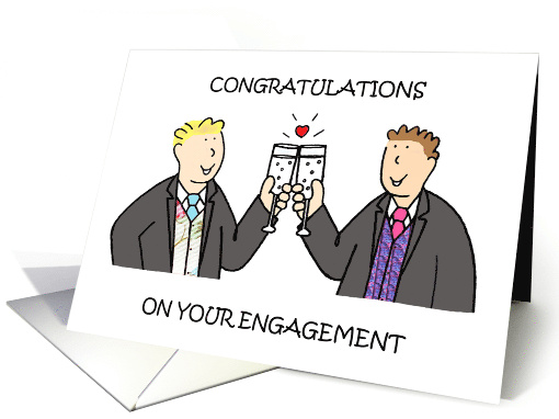 Gay Male Couple Congratulations on Your Engagement Stylish Couple card