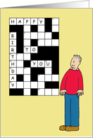 Crossword Puzzle Happy Birthday Humor Cartoon Character card