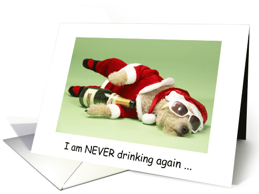National Hangover Day January 1st Funny Dog in Santa... (1553686)