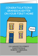 Granddaughter First Home Congratulations to Personalize Cute House card