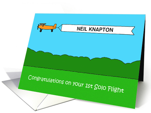 1st Solo Flight Congratulations to Personalize with any Name card