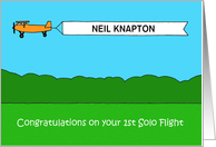 1st Solo Flight Congratulations to Personalize with any Name card