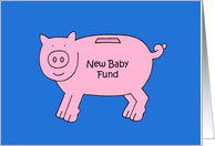 New Baby Money Gift Enclosed Cartoon Piggy Bank card