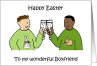 Happy Easter Interracial Male Couple Humor card