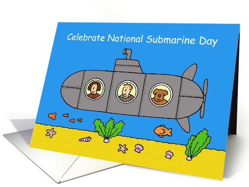 National Submarine Day April 11th Underwater Cartoon card (1566112)