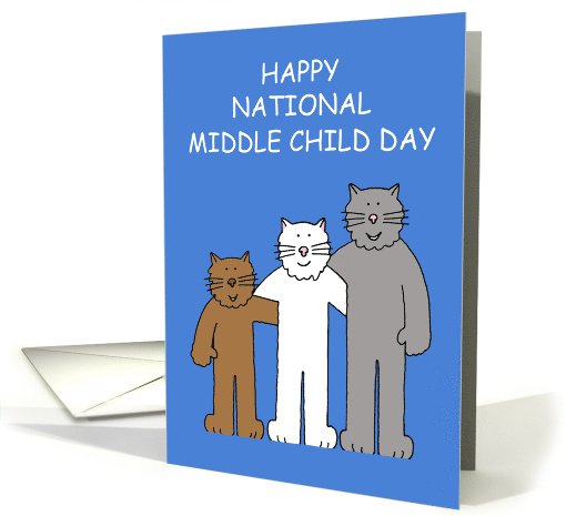 National Middle Child Day August 12th Cartoon Cats card (1566146)