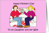 Happy Mother’s Day to Daughter and her Wife Cartoon Couple card