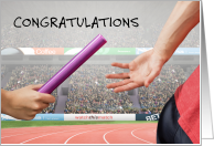 Congratulations on Relay Baton Pass Success for Runner card