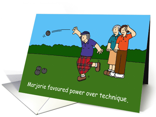 Crown Green Bowls Happy Birthday Cartoon Humor card (1571250)