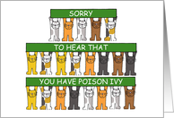 Get Well Soon from Poison Ivy Cartoon Cats Holding Banners card