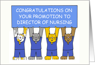 Congratulations on Promotion to Director of Nursing, Cartoon Cats. card